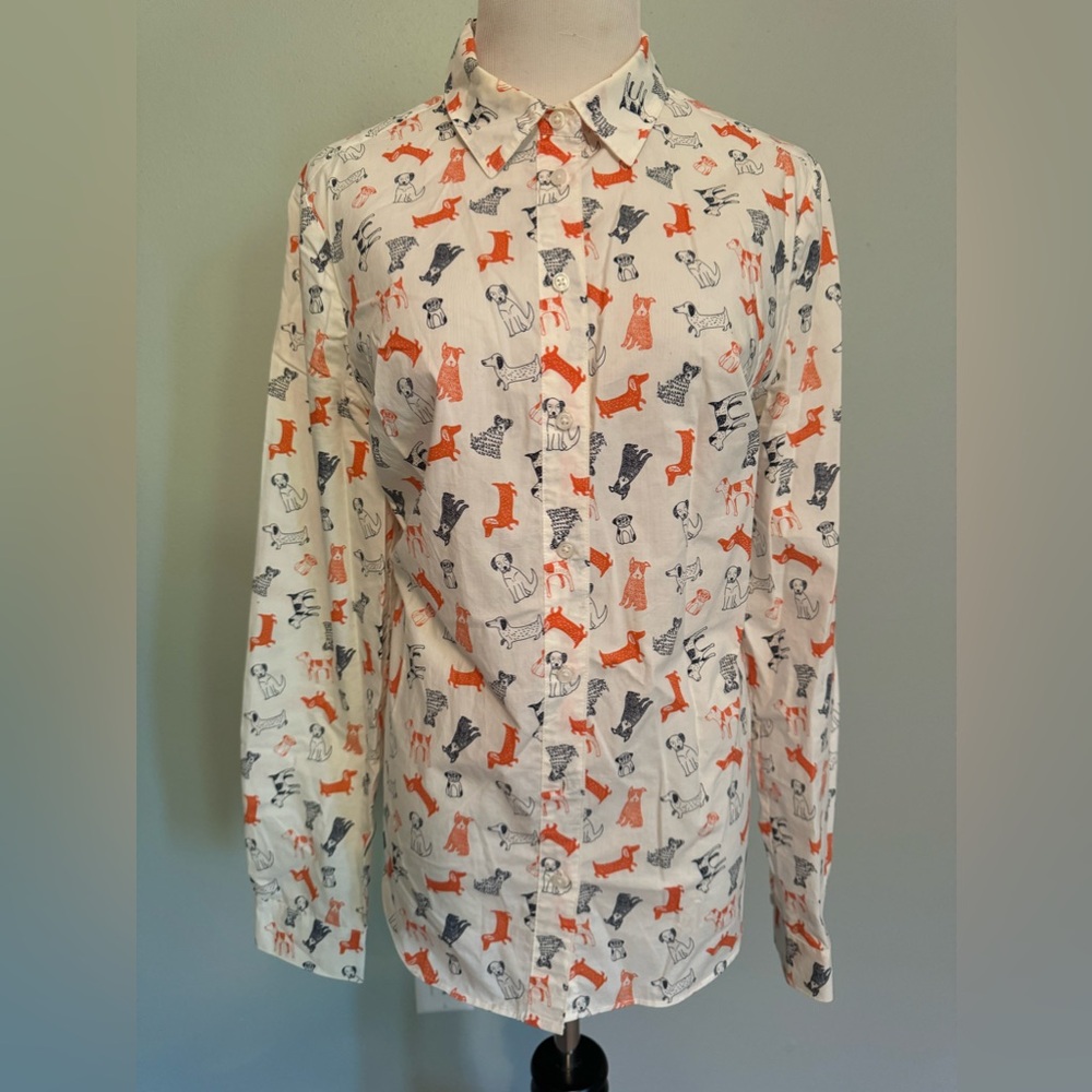 Boden dress shirt fun dog print. Size 12 USA. #23